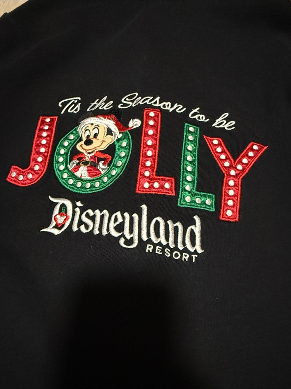 Disney Black 'Jolly' Holiday Hoodie with Mickey Graphic - Picture 9 of 9